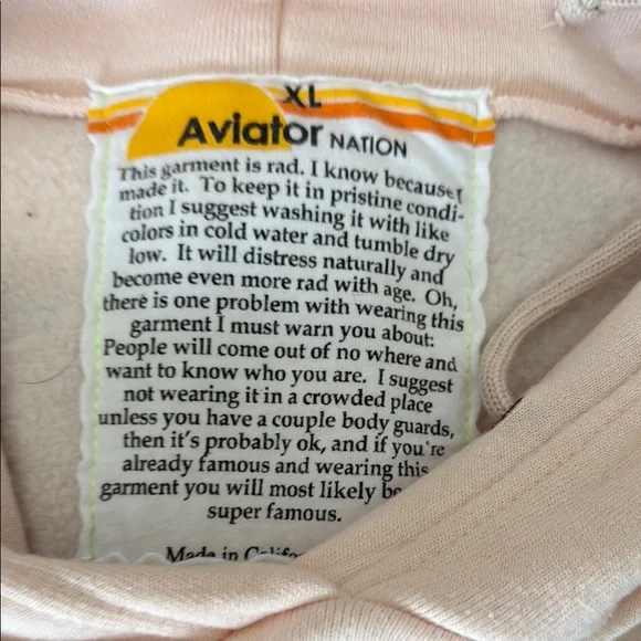 Aviator Nation Cream and Gray Striped Hoodie - Picture 3 of 6